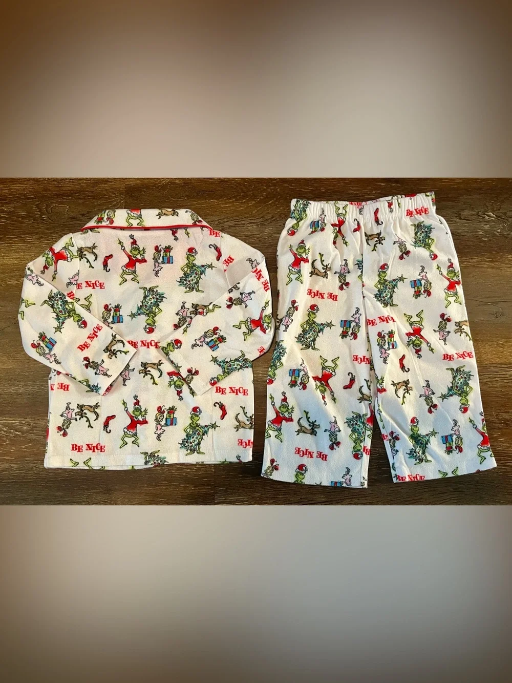 The Grinch Flannel Pull On Button Up Pajama Set Size 12 Months